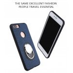 Wholesale iPhone 7 Metal Plate Ring Holder Stand Hybrid Case (Blue)